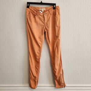 Life in Progress Womens Size 2/26 Orange Skinny Ankle Zipper Pants NWT
